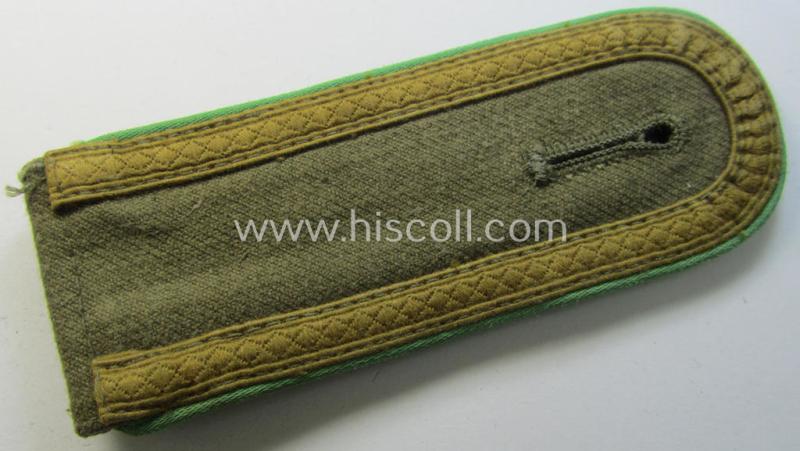 Superb - albeit regrettably single but nevertheless very rarely encountered! - WH (Heeres) 'tropical' (ie. truly 'DAK'-related!) NCO-type shoulderstrap as was intended for an: 'Unteroffizier der Panzer-Grenadier-Truppen'