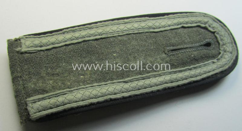 Single, mid-war-period WH (Heeres): 'M43'-pattern, NCO-type shoulderstrap as piped in the black-coloured branchcolour as was intended for usage by an: 'Unteroffizier der Pionier-Truppen'