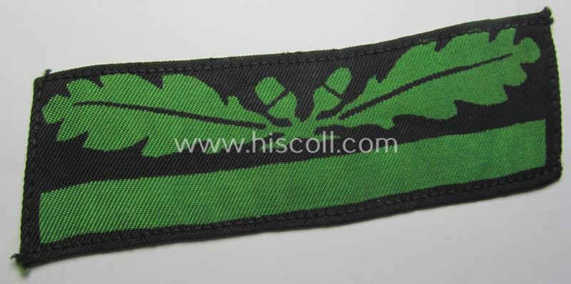 Attractive - clearly used albeit regrettably single! - officers'-pattern, WH (Heeres o. Waffen-SS) rank-insignia-bar (for usage on the camouflaged-uniforms) as used by an officer holding the rank of: 'Leutnant' (ie.: 'SS Untersturmführer')