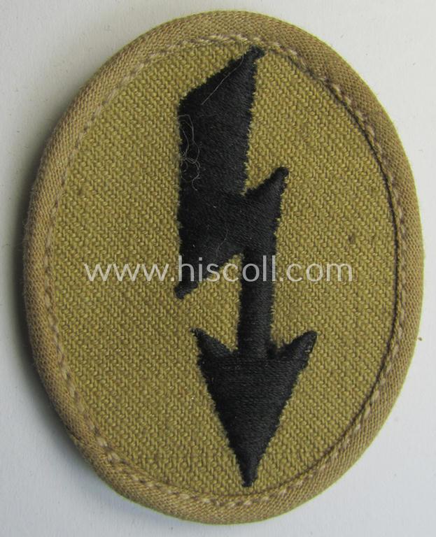 Attractive, WH (Heeres) 'tropical-styled', trade- and/or special-career insignia (or: 'Signal Blitz') as was intended for usage by a soldier (ie. NCO) who served within the: 'Pionier-Truppen'