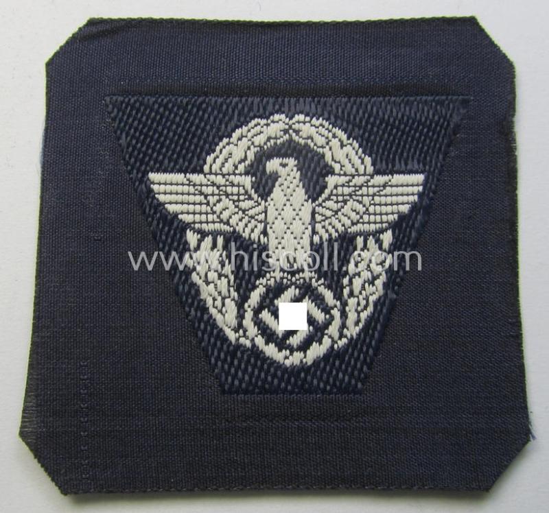 Attractive EM/NCO-pattern, 'Feuerwehr'- (ie. 'FW-Polizei') cap-eagle (ie. 'Adler für Schiffchen o. Einheitsfeldmütze') being a 'virtually mint- ie. unissued' example as executed in so-called: 'BeVo'-weave-style