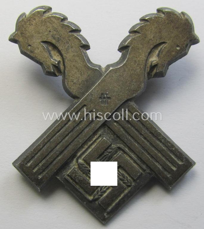 Attractive - and actually encountered! - RAD (ie. 'Reichsarbeitsdienst') so-called: 'Traditions-Mützenabzeichen' as was specifically intended for a member who served within the: 'Arbeitsgau XVIII' (= Niedersachsen-Ost)