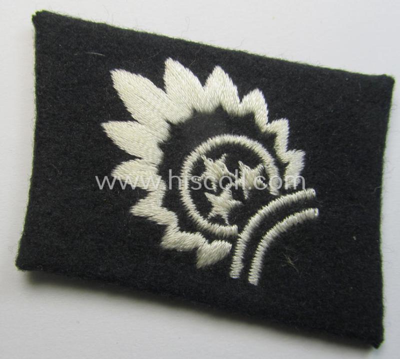 Neat - and actually not that easily found! - Waffen-SS, so-called: 'RzM-styled', enlisted-mens'- ie. NCO-type collar-tab as was specifically intended for usage by soldiers (ie. NCOs) of the: '15. Waffen-Gren.-Division der SS 