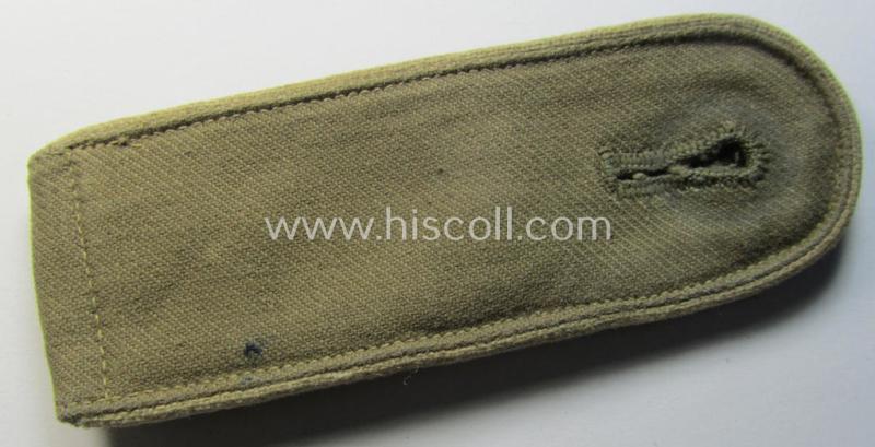 Superb - albeit regrettably single but nevertheless extremely rarely encountered! - WH (Heeres) 'tropical' (ie. truly 'DAK'-related!) EM-type shoulderstrap as was intended for a: 'Soldat der Flak-Artillerie-Truppen'