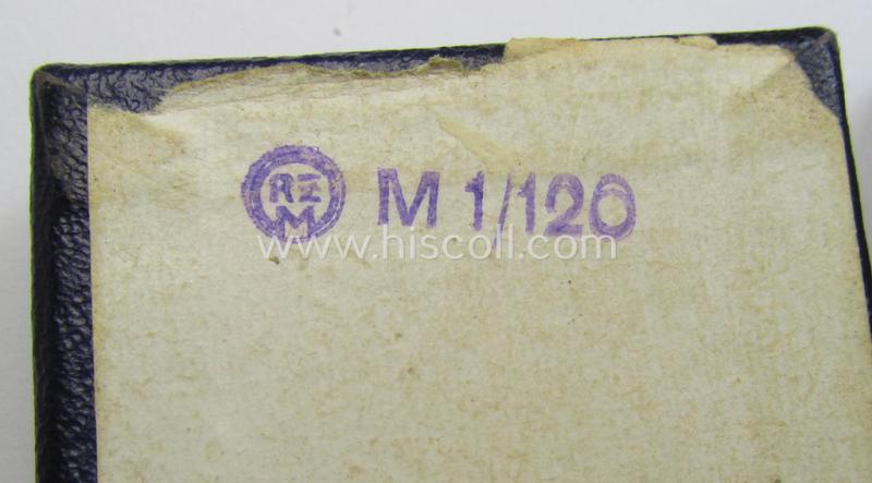 Stunning, 'N.S.D.A.P. Dienstauszeichnung in Silber' (ie. '2. Stufe für 15 Jahre t. D.') being a non-maker-marked- (and 'regular-weight') example that comes with its period (long-sized!) ribbon as stored in its (rarely seen!) two-pieced etui