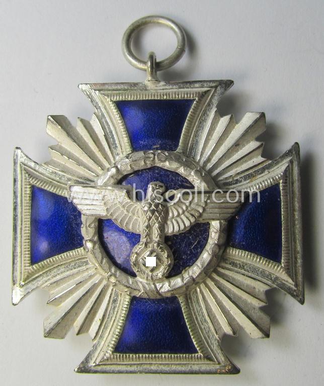 Stunning, 'N.S.D.A.P. Dienstauszeichnung in Silber' (ie. '2. Stufe für 15 Jahre t. D.') being a non-maker-marked- (and 'regular-weight') example that comes with its period (long-sized!) ribbon as stored in its (rarely seen!) two-pieced etui