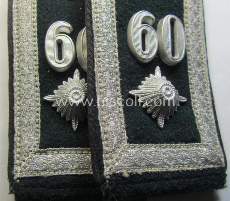 Superb - and fully matching! - pair of early- (ie. pre-war-) period WH (Heeres), 'M36'- (ie. 'M40-) pattern rounded-style, 'cyphered' NCO-type shoulderstraps as was intended for a: 'Feldwebel u. Mitglied des Pionier-Bataillons 60'