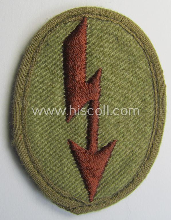 WH (Heeres) 'tropical-styled', trade- and/or special-career insignia (or: 'Signal Blitz') as was intended for a soldier who served within the: 'Kradschützenbtle. der Pz. Div. u. Inf. Divisione (mot.)'