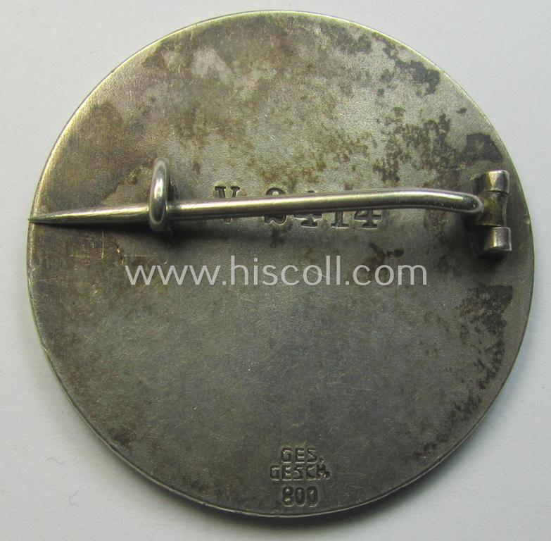 Superb - and actually rarely encountered! - so-called: N.S.S. (ie. 'Nationalsocialistische Schwesternschaft') membership-badge as executed in genuine '800'-marked genuine-silver as was specifically intended for: 'Lernschwester und Anwärterinnen'