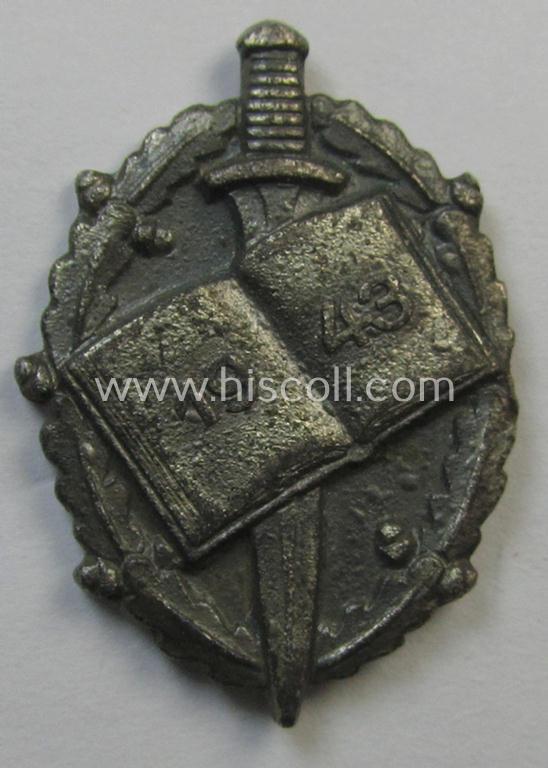 Superb - and with certainty rarely encountered! - very unusual, zinc- (ie. 'Feinzink'-) based, WH (Kriegsmarine) related so-called: 'Ehrennadel für Verdienste auf dem Gebiet der Wehrbetreuung 1943'