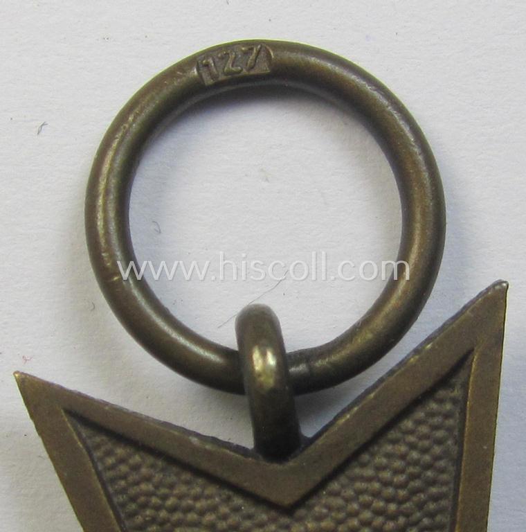 Medal-set: 'KvK II. Klasse mit Schwertern' being a clearly maker- (ie. '127'-) marked- (and/or 'Buntmetall'-based) specimen that came together with its original, full-length and non-confectioned' ribbon (ie. 'Bandabschnitt')