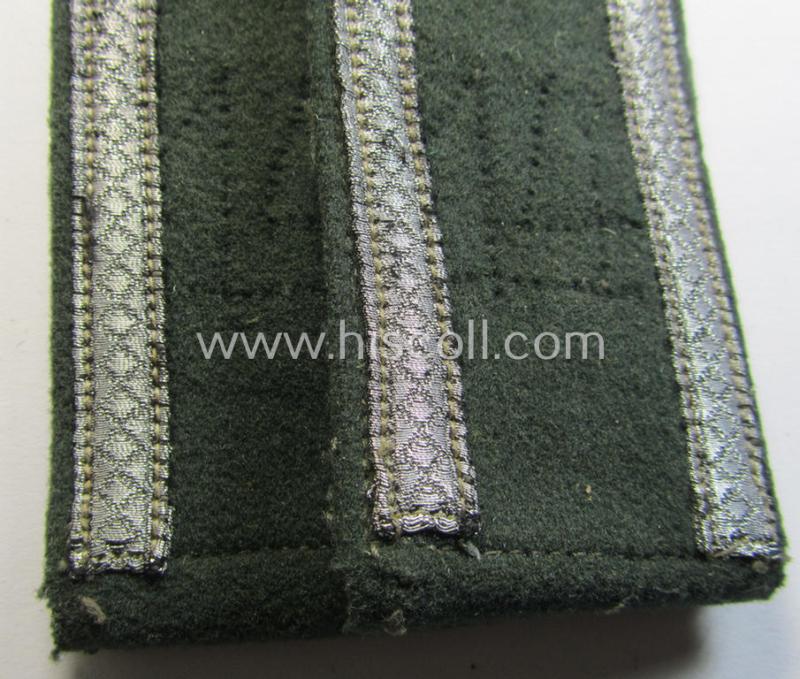 Fully matching - and just moderately used! - pair of WH (Heeres) NCO-type (ie. 'M36-/M40'-pattern- and/or 'pointed styled') formerly 'cyphered' shoulderstraps as was intended for an: 'Unteroffizier des Infanterie-Regiments 14'