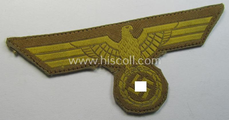 Attractive - and truly used! - WH (Kriegsmarine) 'tropical-issue' (ie. DAK or: 'Deutsches Afrika Korps'-related-) breasteagle, as executed in neat so-called: 'BeVo'-weave style that comes in a carefully tunic-removed, condition