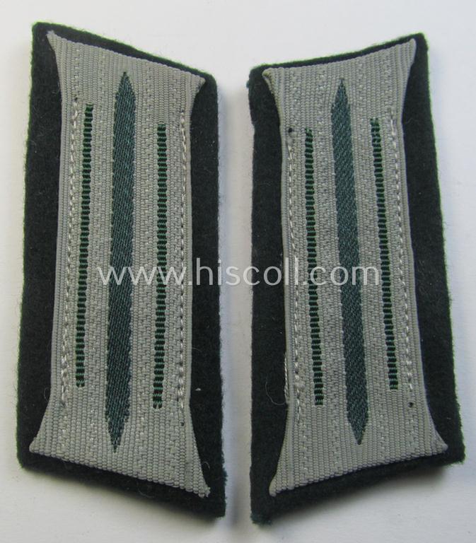 Attractive - and matching! - pair of WH (Heeres) mid-war-period- and/or: 'standard-issue'-pattern WH (Heeres) collar-tabs (or: 'Einheitskragenspiegel') being of the 'generic-pattern' (that come pre-mounted onto a woolen-based background)