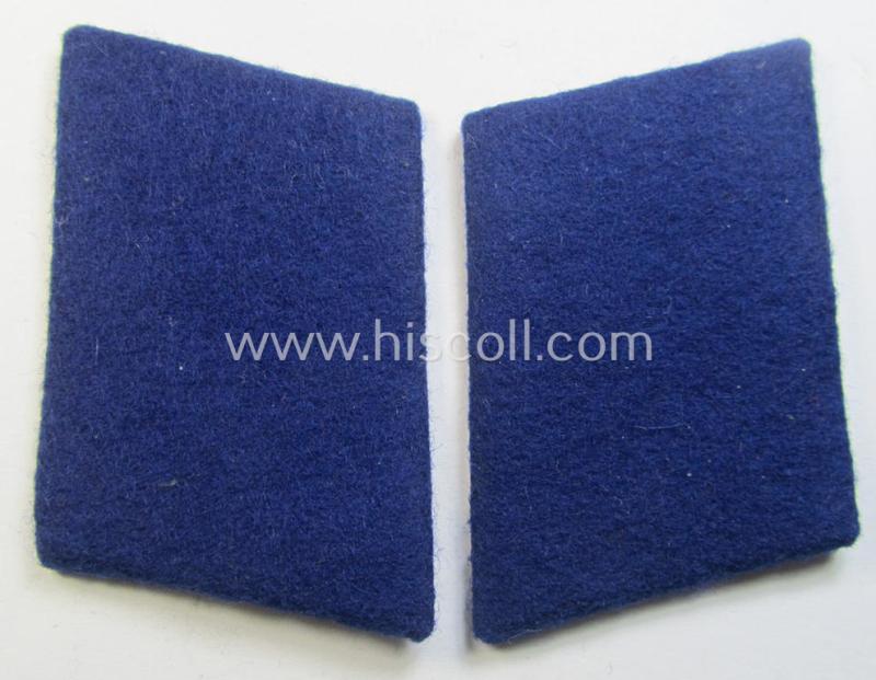 Neat - fully matching and 'virtually mint'! - pair of WH (Luftwaffe) darker-blue-coloured, EM- (ie. NCO-) type collar-patches (ie. 'Kragenspiegel') as was intended for usage by a member within a: 'LW-Sanitäter'-regiment ie. unit