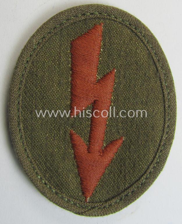 WH (Heeres) 'tropical-styled', trade- and/or special-career insignia (or: 'Signal Blitz') as was intended for a soldier who served within the: 'Kradschützenbtle. der Pz. Div. u. Inf. Divisione (mot.)'