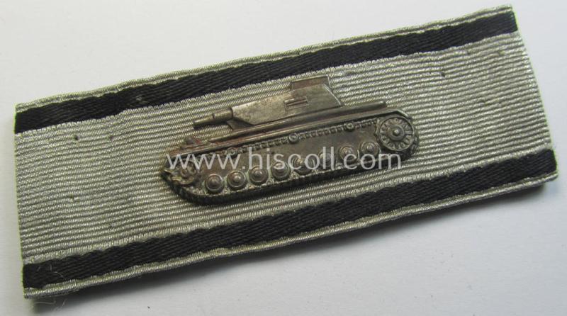 Superb, 'Sonderabzeichen für das Niederkämpfen von Panzerkampfwagen usw. durch Einzelkämpfer in Silber' (ie. tank-destruction badge ie. TDB in silver) that comes in an overall very nice- (albeit clearly worn and/or tunic-removed-), condition