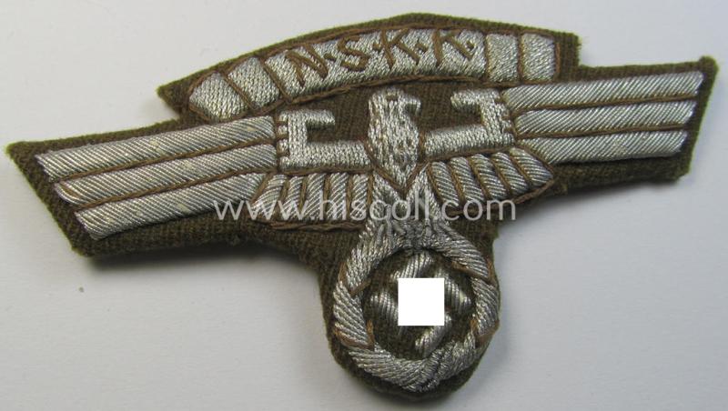 N.S.K.K. (ie. 'National Socialistisches Kraftfahr Korps') officers'-pattern, hand-embroidered arm-eagle (being an example of the 'Extra-Qualität' showing extraordinary detail!) still retaining its period-attached 'RzM'-etiket