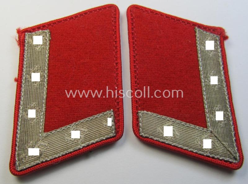 Fully matching pair of N.S.D.A.P.-type collar-patches (ie. 'Kragenspiegel für pol. Leiter') being a pair as was intended for an: 'N.S.D.A.P.-Stellenleiter' at 'Gau'-level and that is void of an 'RzM'-etiket