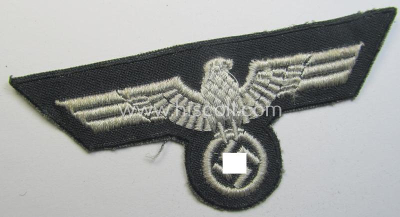 Neat - and simply never used nor tunic-attached! - (I deem) foreign-produced WH (Heeres) breasteagle (ie. 'Brustadler für Mannschaften u. Unteroffiziere') being of an later-war-period- and/or machine-embroidered-pattern