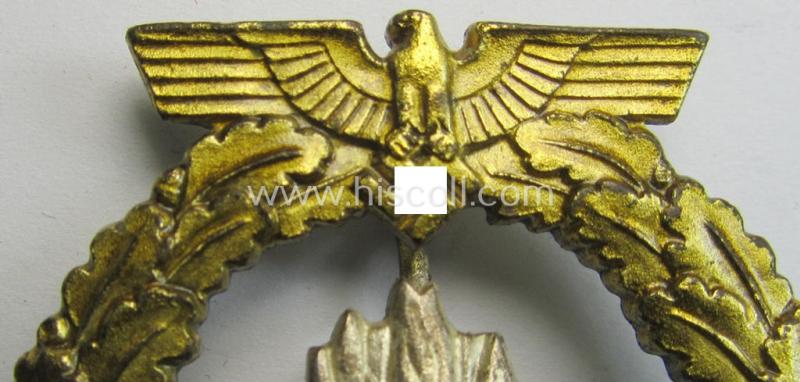Attractive, WH (Kriegsmarine) 'Kriegsabzeichen für Minensuch-, U-Boot-Jagd und Sicherungs-Verbände' (being a very detailed but non-marked example as produced by the 'Wilh. Deumer'-company) as was executed in multi-coloured 'Buntmetall'