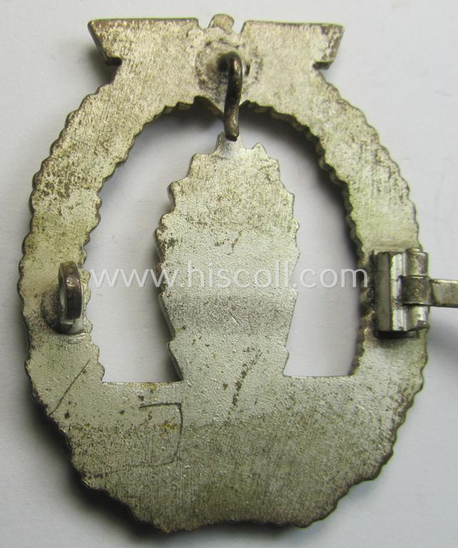 Attractive, WH (Kriegsmarine) 'Kriegsabzeichen für Minensuch-, U-Boot-Jagd und Sicherungs-Verbände' (being a very detailed but non-marked example as produced by the 'Wilh. Deumer'-company) as was executed in multi-coloured 'Buntmetall'