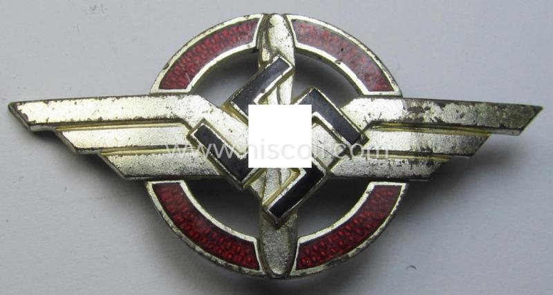 Luxuriously-styled so-called: DLV (ie. 'Deutscher Luftsport Verband') visor-cap-device (ie. 'Abzeichen für die Schirmmütze') being a neatly maker- (ie. 'K. Wurster'- and 'DLV'-) marked example