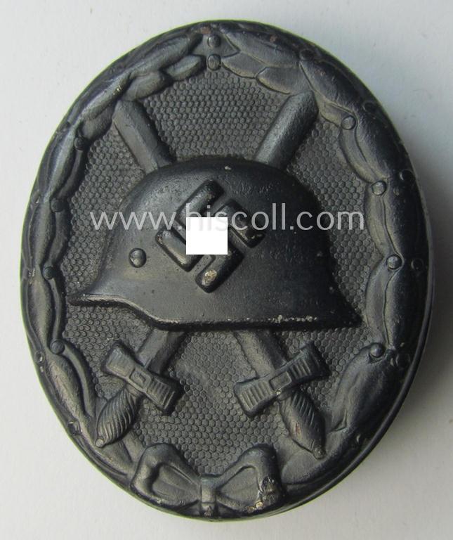 Neat - albeit non-maker-marked and magnetic! - example of a black-class wound-badge (or: 'Verwundeten-Abzeichen in Schwarz') that comes in an overall nice- (ie. I deem just minimally used-), condition