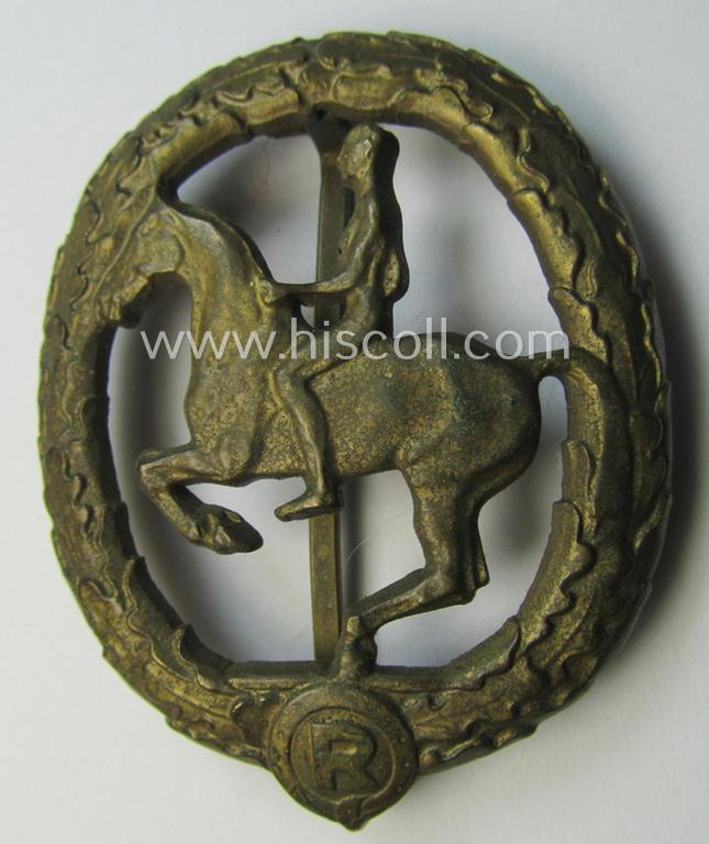 Attractive - and actually fairly scarcely encountered! - so-called: 'Deutsches Reiterabzeichen der 3. Klasse (ie. 'in Bronze') being a maker- (ie. 'L.Chr. Lauer'-) marked example that comes in a moderately worn condition