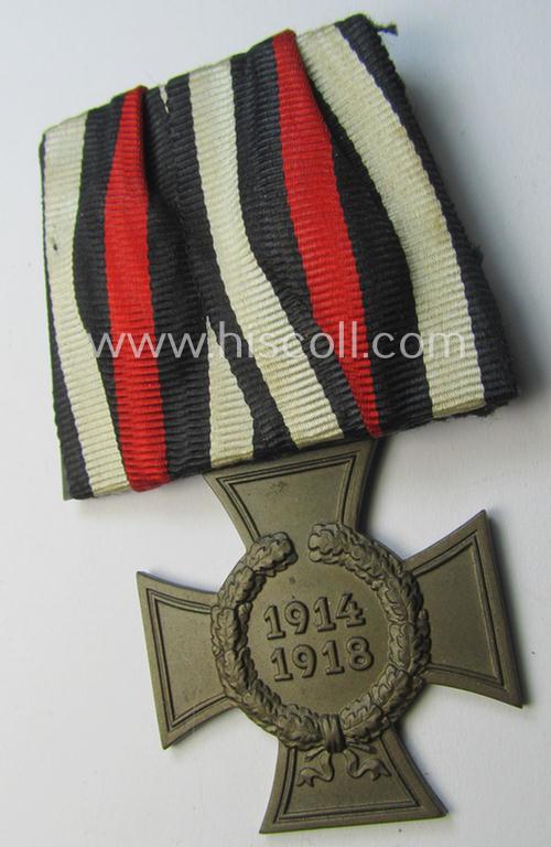 Neat - and not that often seen! - WWI- (ie. possibly TR-) period so-called: 'Einzelspange' (being of the desirable 'detachable-pattern') showing an: 'FKK 1914-18 ohne Schwertern'