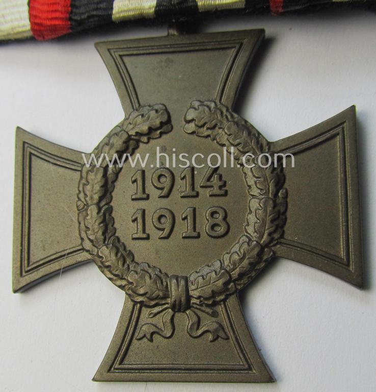 Neat - and not that often seen! - WWI- (ie. possibly TR-) period so-called: 'Einzelspange' (being of the desirable 'detachable-pattern') showing an: 'FKK 1914-18 ohne Schwertern'