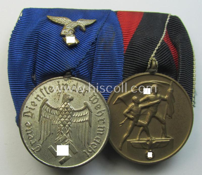 WH (LW) medal-bar (ie.: 'Doppelspange') resp. showing a: 'WH-DA 4. Stufe' and a Czech 'Anschluss'-medal