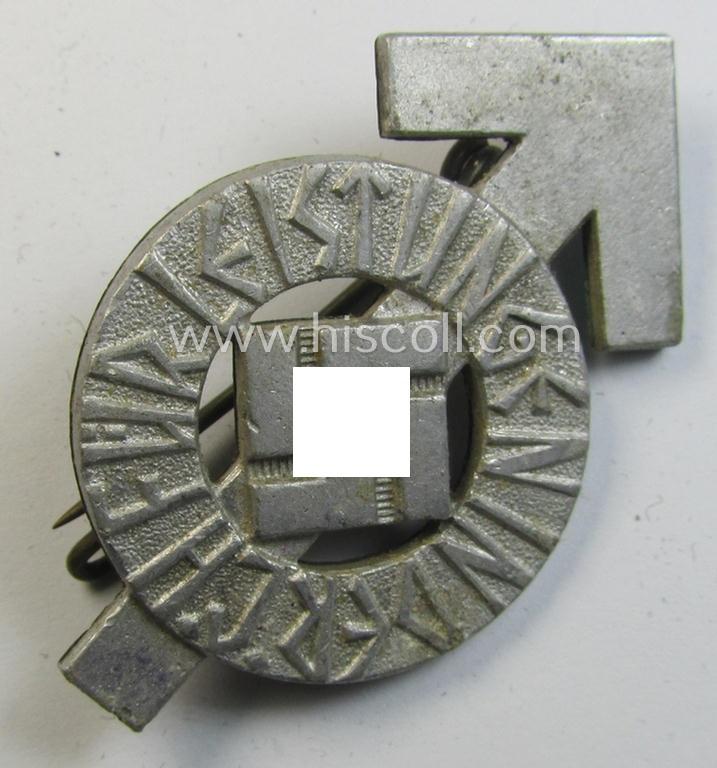 HJ- (ie. 'Hitlerjugend'-) sports-badge (or: 'HJ-Leistungsrune') of the silver-class being a clearly maker- (ie. 'RzM - M1/35'-) marked- and/or: 'Cupal'-based specimen that shows an engraved (unique) bearers'-numeral ('187281')