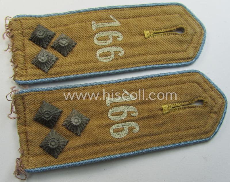 Pair of early-pattern: 'HJ'- (ie. 'Hitlerjugend'-) shoulderstraps as intended for usage by a: 'Gefolgschaftsführer' who was attached to the: 'Oberbann IV - Bann 166' (Bann 166 = 'Bann Main u. Obertaunus')