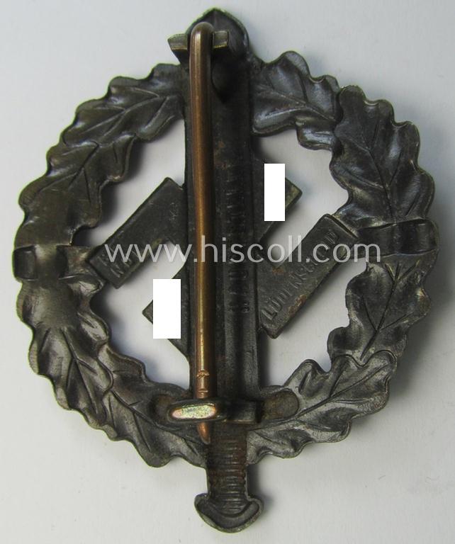 Attractive, early- (ie. mid-) war-period example of an: 'SA-Sportabzeichen in Bronze' being a detailed and maker- (ie. 'Berg u. Nolte'-) marked example that is void of an impressed bearers'-number