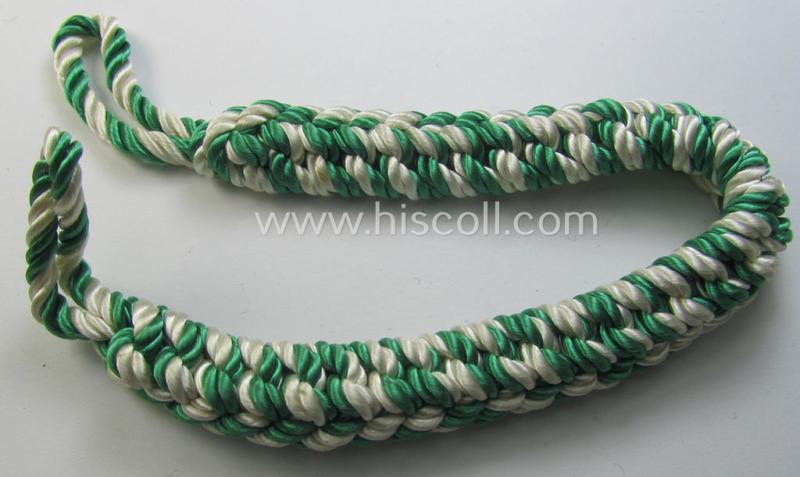 Attractive - and scarcely encountered! - HJ/DJ (ie. 'Hitlerjugend' etc.) so-called: 'leaders-lanyard' (ie. 'Führerschnur') as was intended for usage by a youth-member holding the rank of: 'HJ-Gefolgschaftsführer' (ie. 'DJ-Fähnlein')