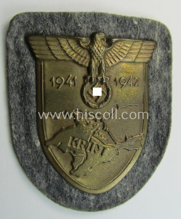 WH (Luftwaffe) 'Krim'-campaign-shield (as was produced by a by me unidentified maker) and that comes in a presumably issued - albeit still 'virtually mint', condition