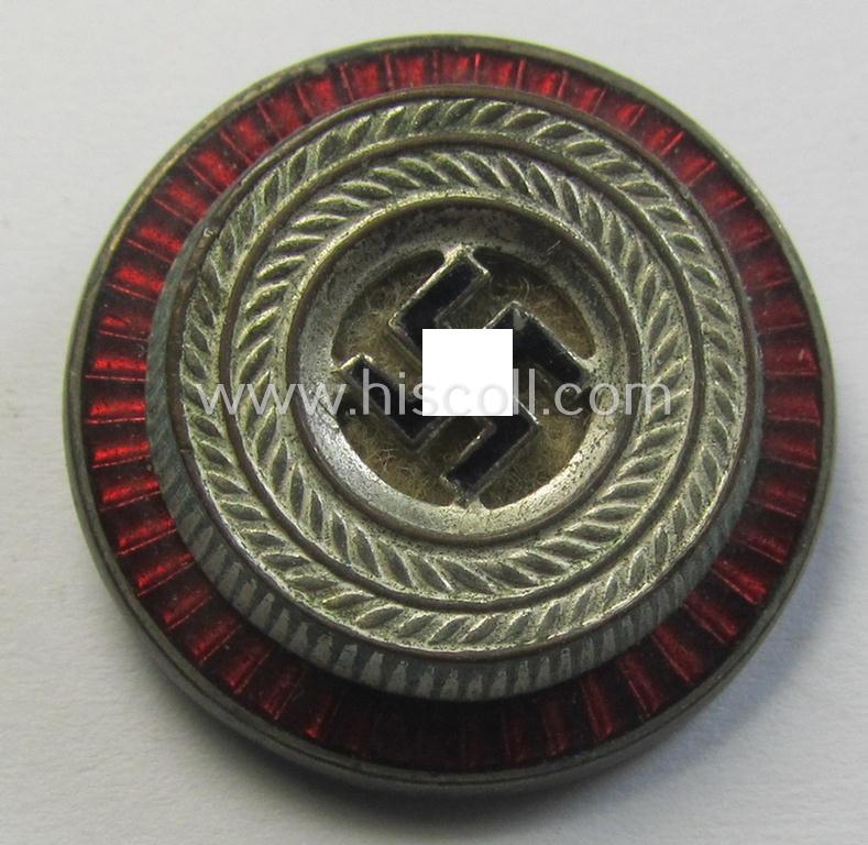 Attractive - and truly detailed! - political-style- (ie. N.S.D.A.P.-related-) multi-pieced visor- (ie. 'Schirmmützen'-) cap-cocarde which is neatly: 'RzM' and/or 'M1/8' marked on its back