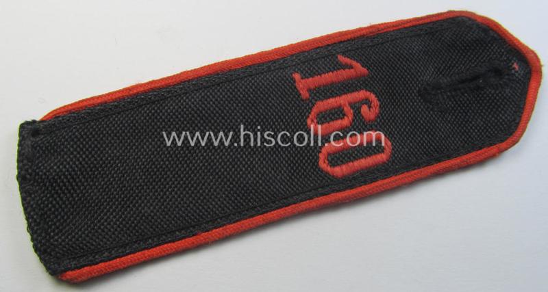 Single - and clearly worn - bright-red-piped so-called: 'Allgemeine-HJ'-shoulderstrap as intended for a: 'HJ-Junge' who served within the 'Bann 160' (160 = 'Bann Bonn' situated in the 'Gebiet West Mittelrhein')