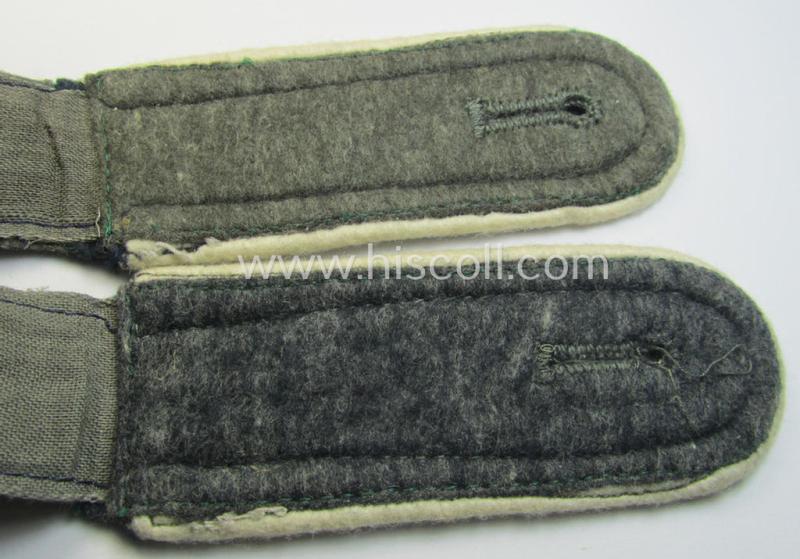 Attractive - and fully matching! - pair of WH (Heeres), pre- ie. early-war period- (ie. 'M36'- ie. 'M40'-pattern and/or rounded-styled) typical 'tailor-made' NCO-type shoulderstraps as was intended for an: 'Unteroffizier der Infanterie-Truppen'
