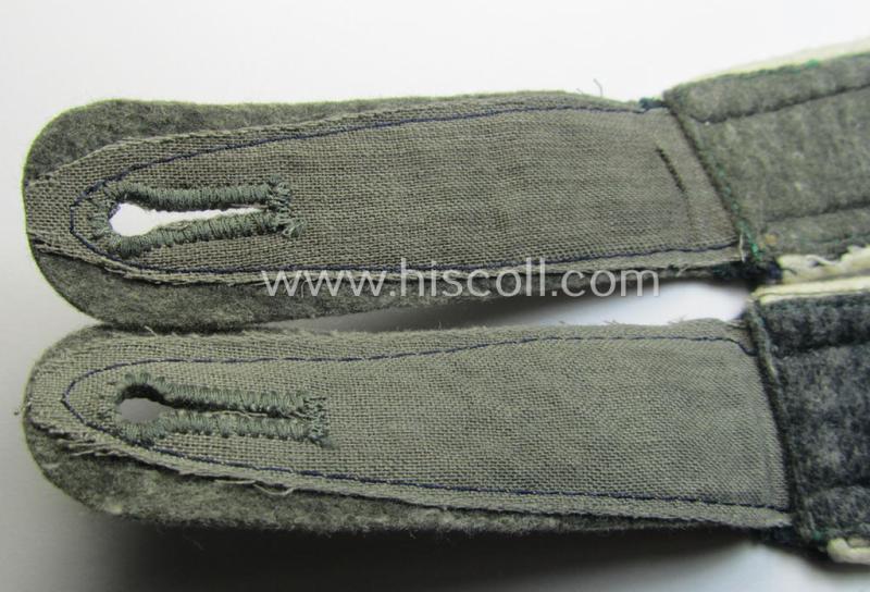 Attractive - and fully matching! - pair of WH (Heeres), pre- ie. early-war period- (ie. 'M36'- ie. 'M40'-pattern and/or rounded-styled) typical 'tailor-made' NCO-type shoulderstraps as was intended for an: 'Unteroffizier der Infanterie-Truppen'