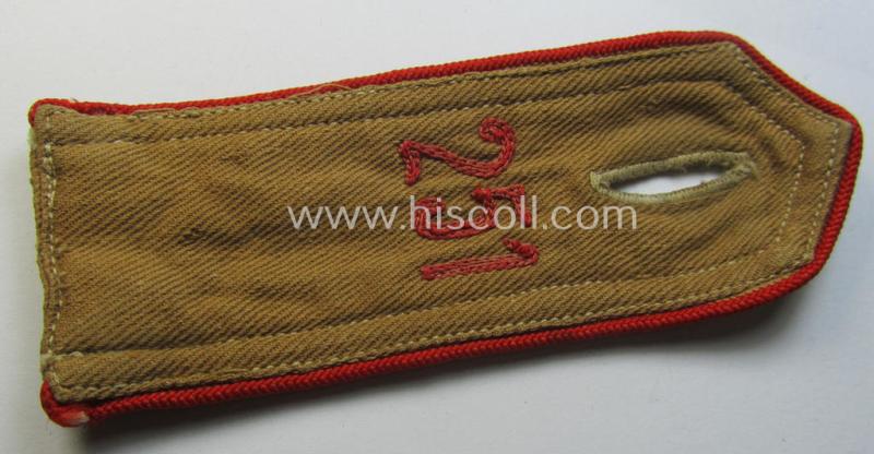 Early-pattern, 'HJ'- (ie. 'Hitlerjugend'-) shoulderstrap for usage by a: 'Hitlerjunge' who was attached to the: 'Oberbann I - Bann 251' (Bann 251 = 'Bann Emden-Norden' situated in the 'Gebiet Nord-Nordsee')