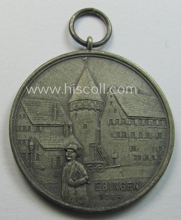 Attractive - and unusually found! - genuine silver-based, commemorative shooting-contest medal (ie. 'Erinnerungs- o. tragbare Schiess-Medaille') entitled: 'Letztes Gauschiessen des Schwarzwaldzollerngau - Ebingen - 15. u. 16. Juni 1935'