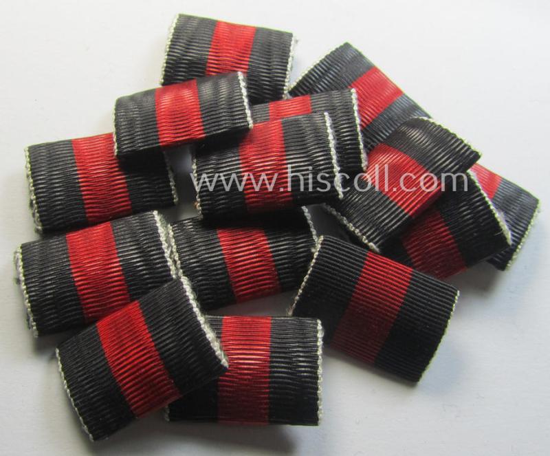 Neat - and simply never issued- nor worn! - single-pieced ribbon-bar (ie. 'Feld- o. Bandspange') as was intended for the: WH Czech 'Anschluss'- (ie. occupation-) medal: '1 October 1938'