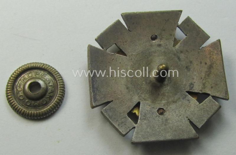 Attractive - and scarcely encountered! - so-called: Finnish-/German: 'Nordfrontkreuz', being a white-/blue-coloured and maker- (ie. 'Hopeatakomo o.y.'-) marked 'variant' that shows the text: 'Pohjoisrintama - Die Nordfront - 1941/43'