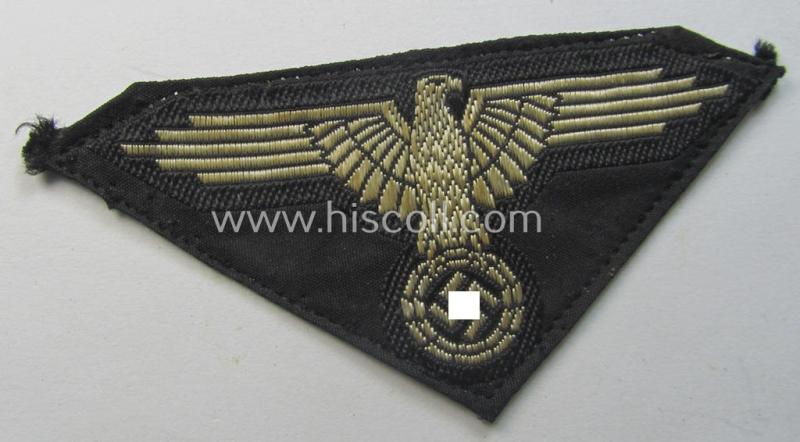 Superb - truly used and carefully cap-removed! - mid- (ie. later-) war-pattern 'Waffen-SS'-type, 'BeVo'-pattern, EM- (ie. NCO-) type side-cap eagle that comes in a moderately used- (ie. neatly confectioned and 'trapezoid-shaped'-), condition