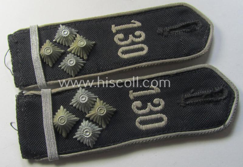 Superb - fully matching albeit clearly used! - white-piped, so-called: 'Reiter-HJ' (ie. 'HJ-Streifendienst') shoulderstrap-pair for a: 'HJ-Oberstammführer' who was attached to the: 'Bann 130' (130 = 'Bann Dortmund')