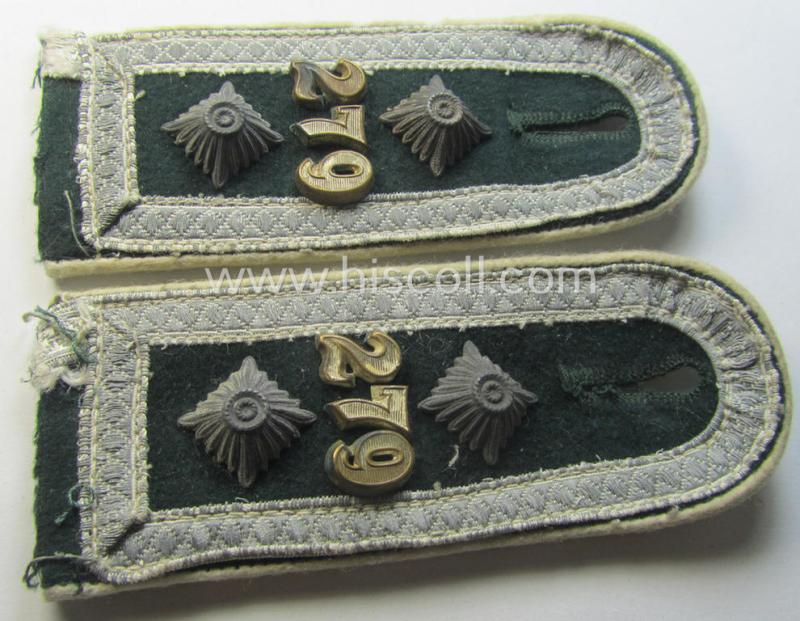 Neat - fully matching and moderately used! - pair of WH (Heeres) NCO-type (ie. 'M36- o. M40'-pattern) neatly 'cyphered' shoulderstraps as was intended for usage by an: 'Oberfeldwebel des Infanterie-Regiments 279'
