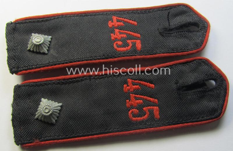 Attractive - fully matching albeit clearly used! - bright-red-piped, so-called: 'Allgemeine-HJ' shoulderstrap-pair for a: 'HJ-Kameradschaftsführer' who was attached to the: 'Bann 445' (445 = 'Bann Hoya')
