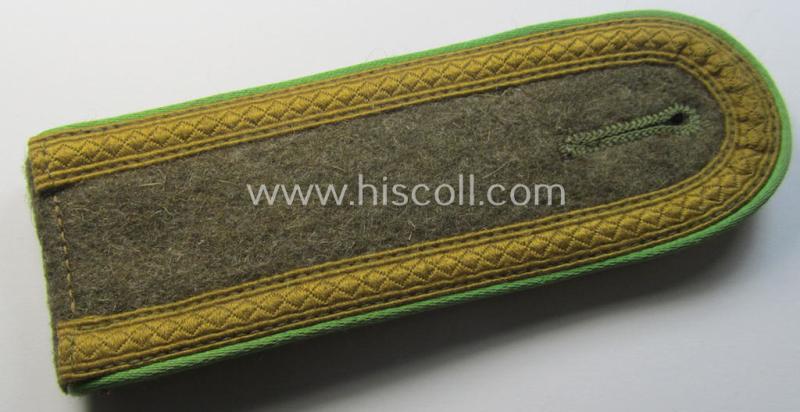 Superb - albeit regrettably single but nevertheless very rarely encountered! - early-pattern, WH (Heeres) 'tropical' (ie. truly 'DAK'-related!) NCO-type shoulderstrap as was intended for an: 'Unteroffizier der Panzer-Grenadier-Truppen'